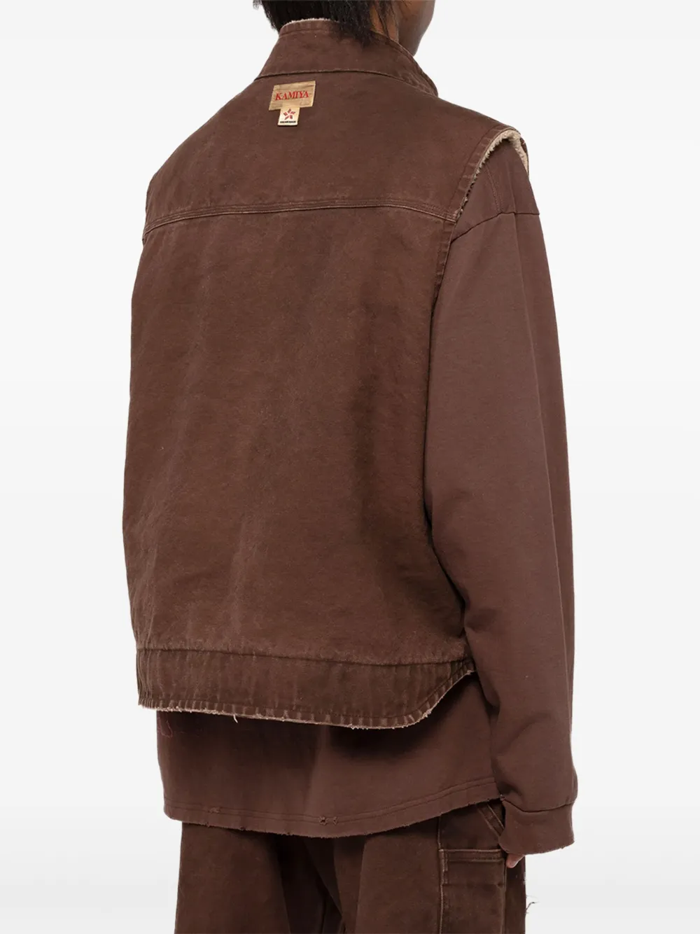 KAMIYA Gilet met fleece voering Bruin