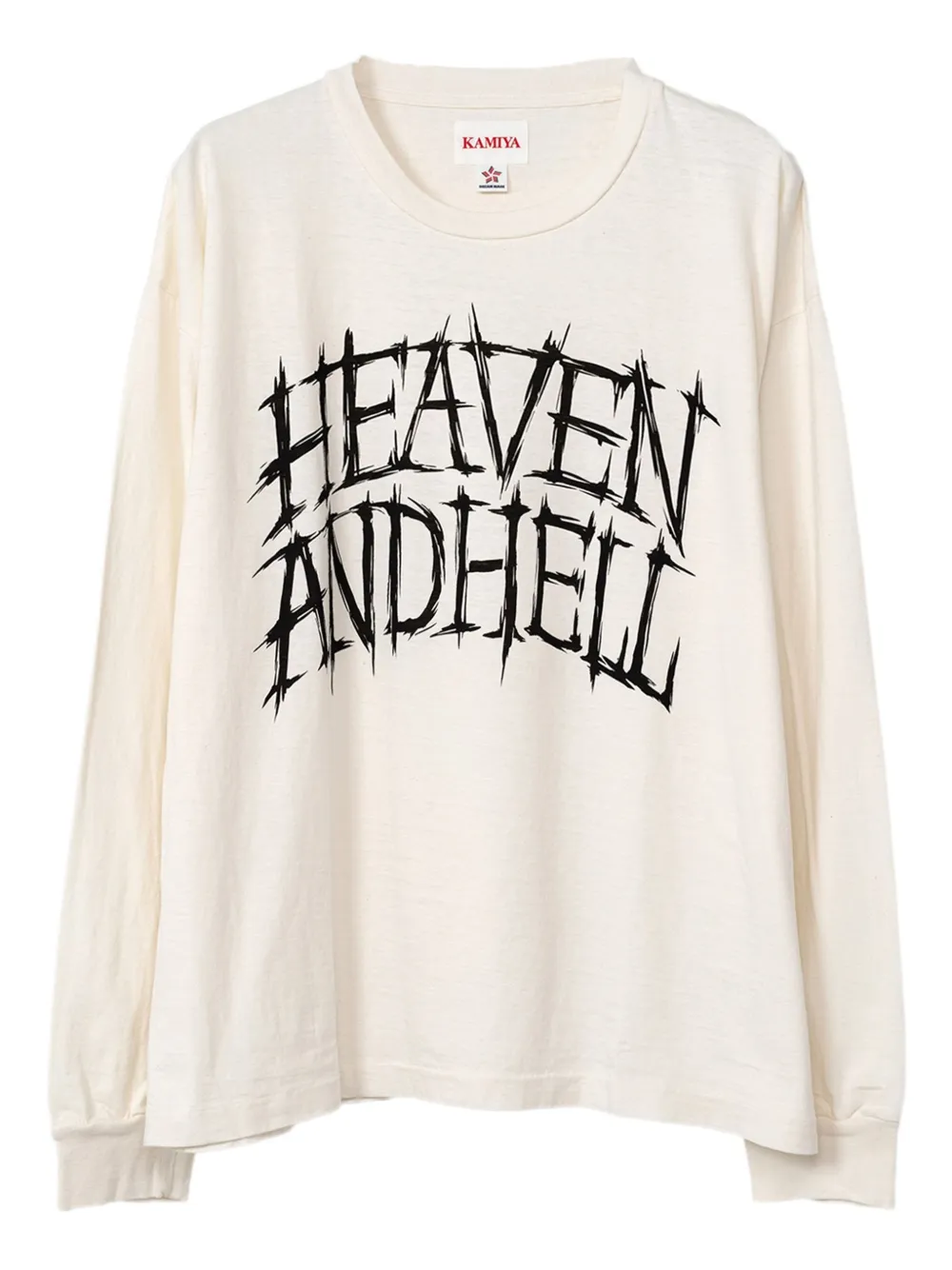 KAMIYA  graphic-print long-sleeve T-shirt | White | Image 1