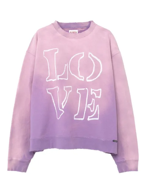 KAMIYA  love-print distressed sweatshirt