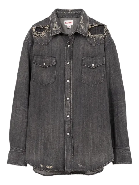 KAMIYA  distressed denim shirt
