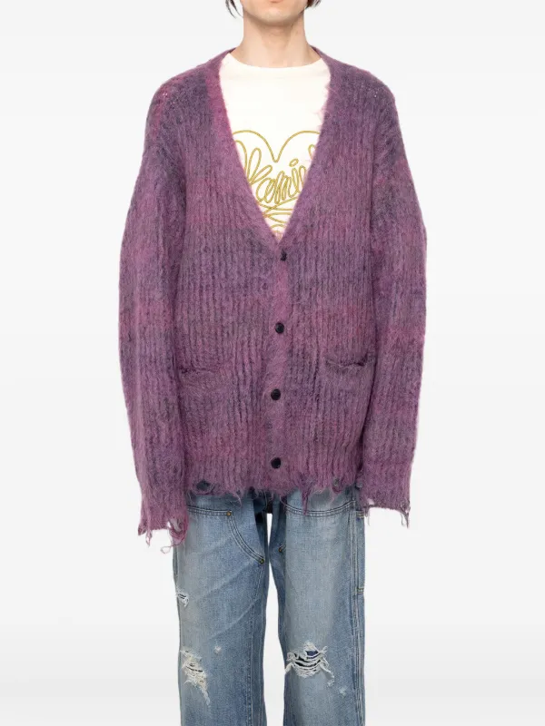 KAMIYA フレイド カーディガン | パープル | FARFETCH JP