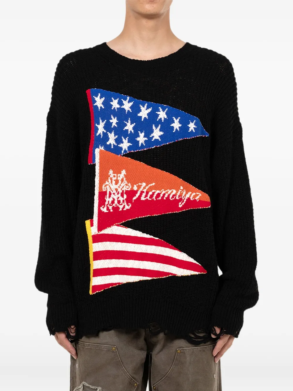 KAMIYA  flag frayed sweater | Jumpers | Image 2