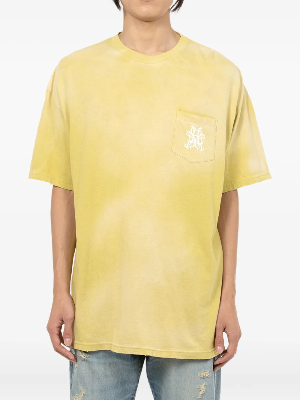 KAMIYA T-shirt verfraaid met rozen - Geel