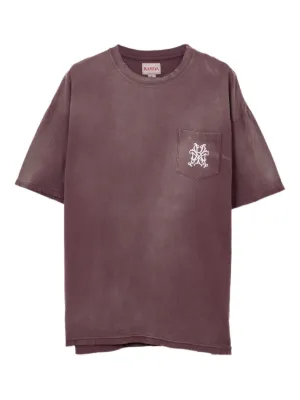 KAMIYA wolf-print Distressed T-shirt | Brown | FARFETCH