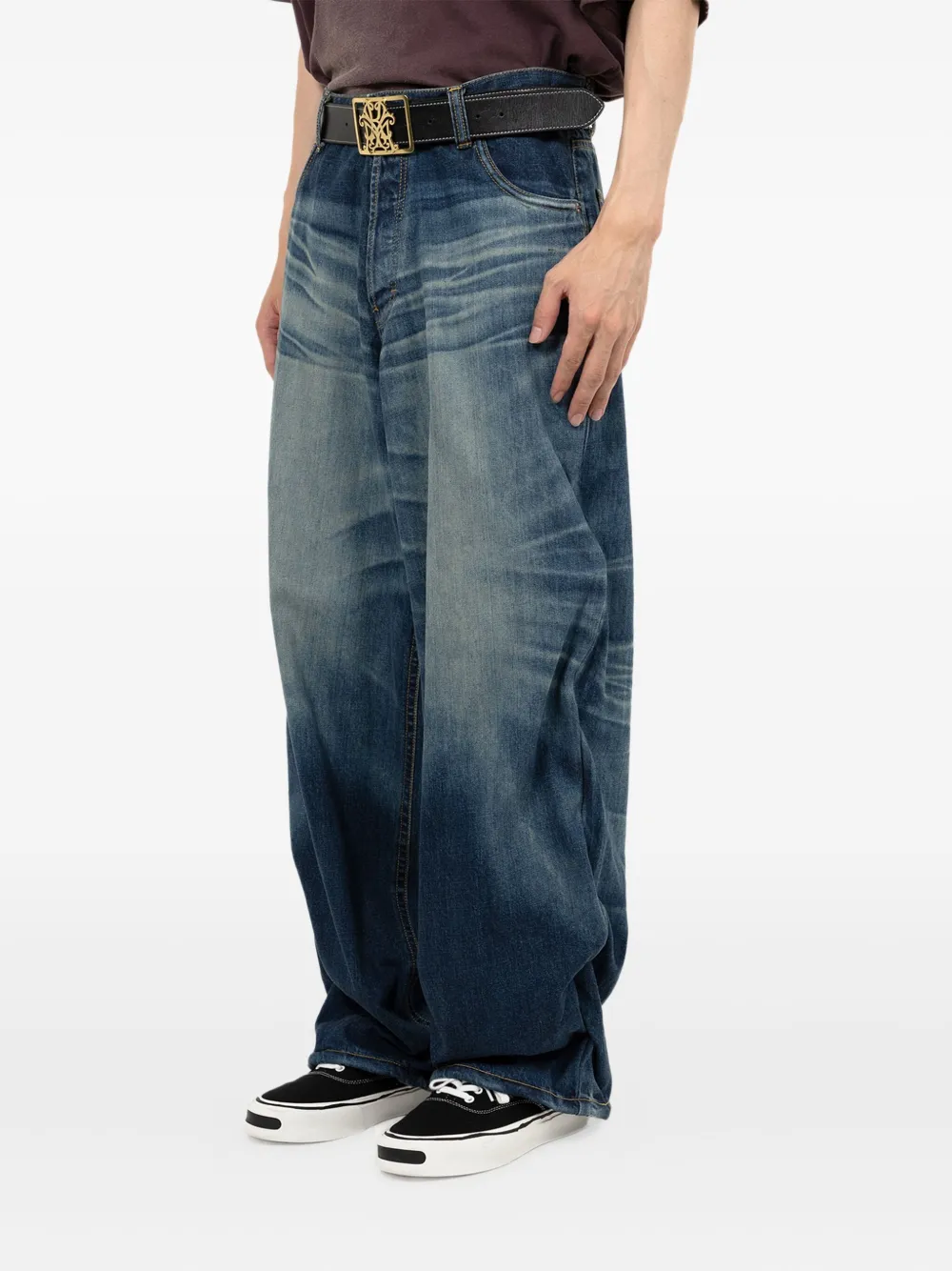  Kamiya Wire Wide-leg Jeans - Blue 