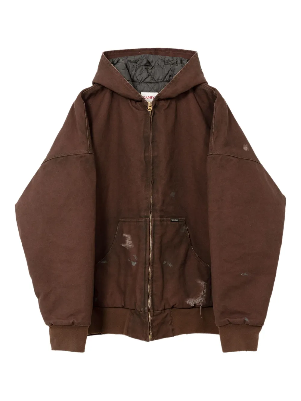 KAMIYA  Boro distressed hooded jacket | Brown | Image 1