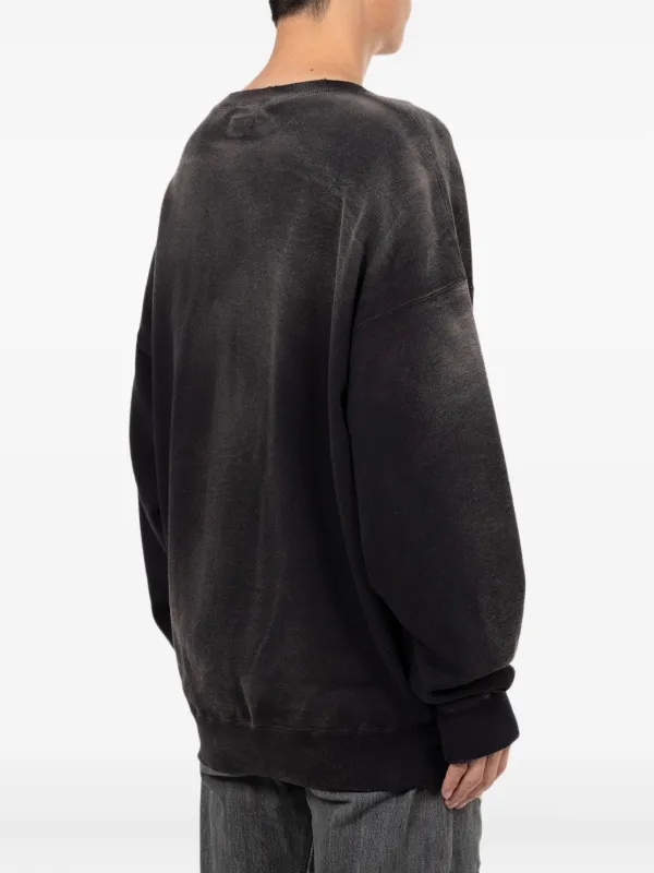 KAMIYA Henry Neck Distressed Sweatshirt | Black | FARFETCH
