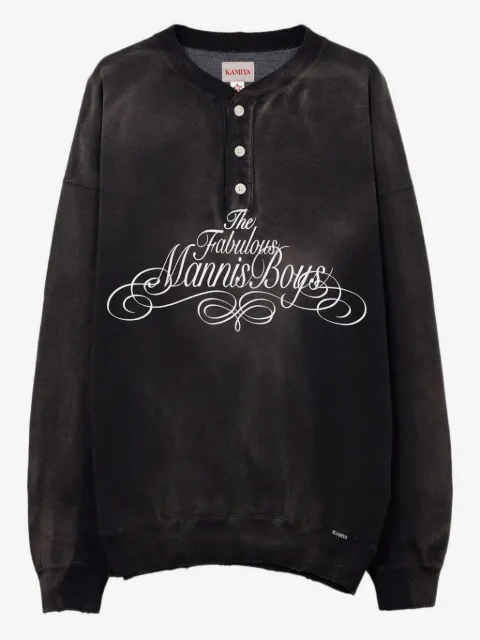 KAMIYA  Henry neck distressed sweatshirt