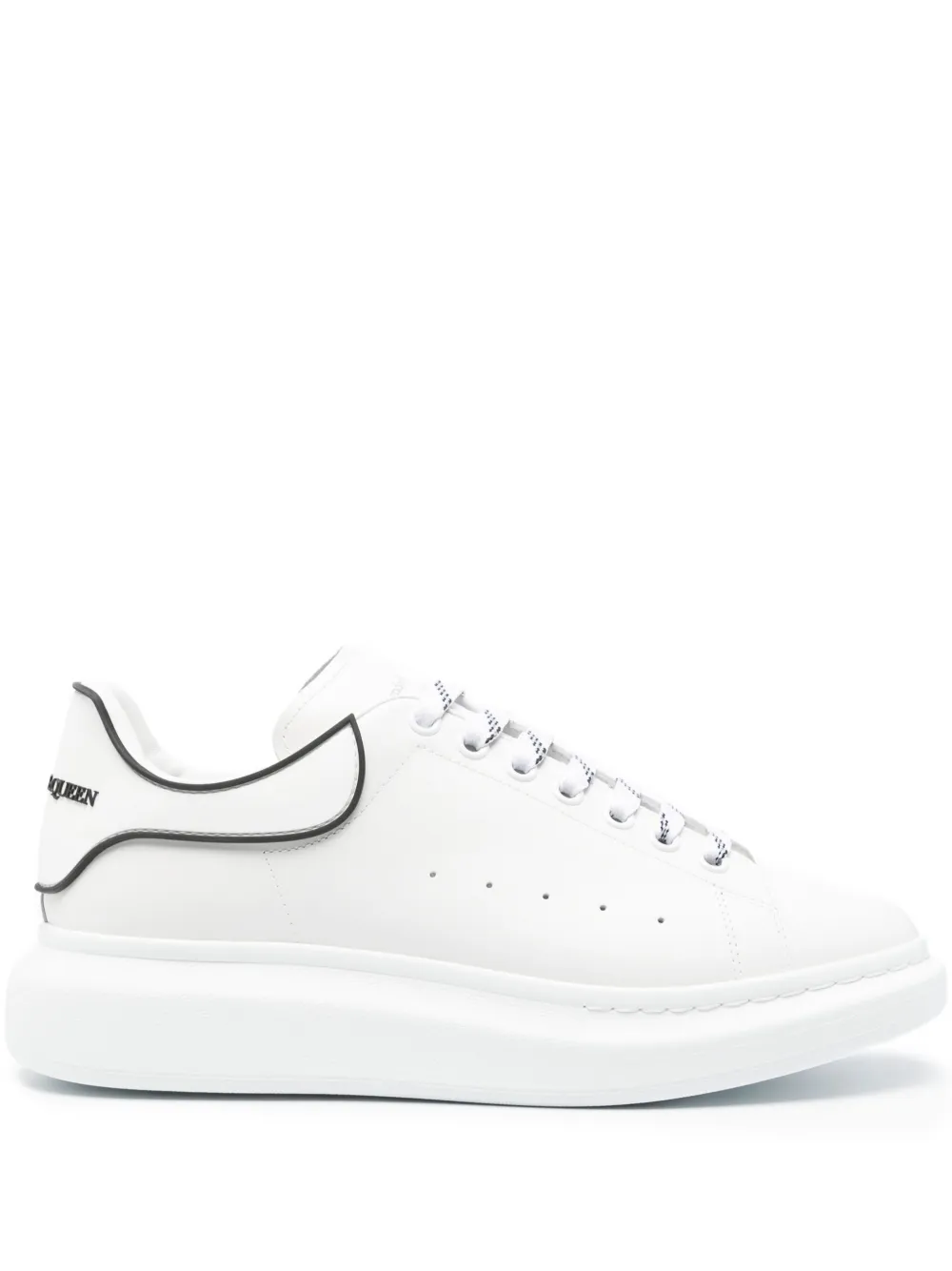 Alexander McQueen NEW TECH CALFTPU HEEL COUNTER CHUNKY SOLE SNEAKER WHT BLK O White