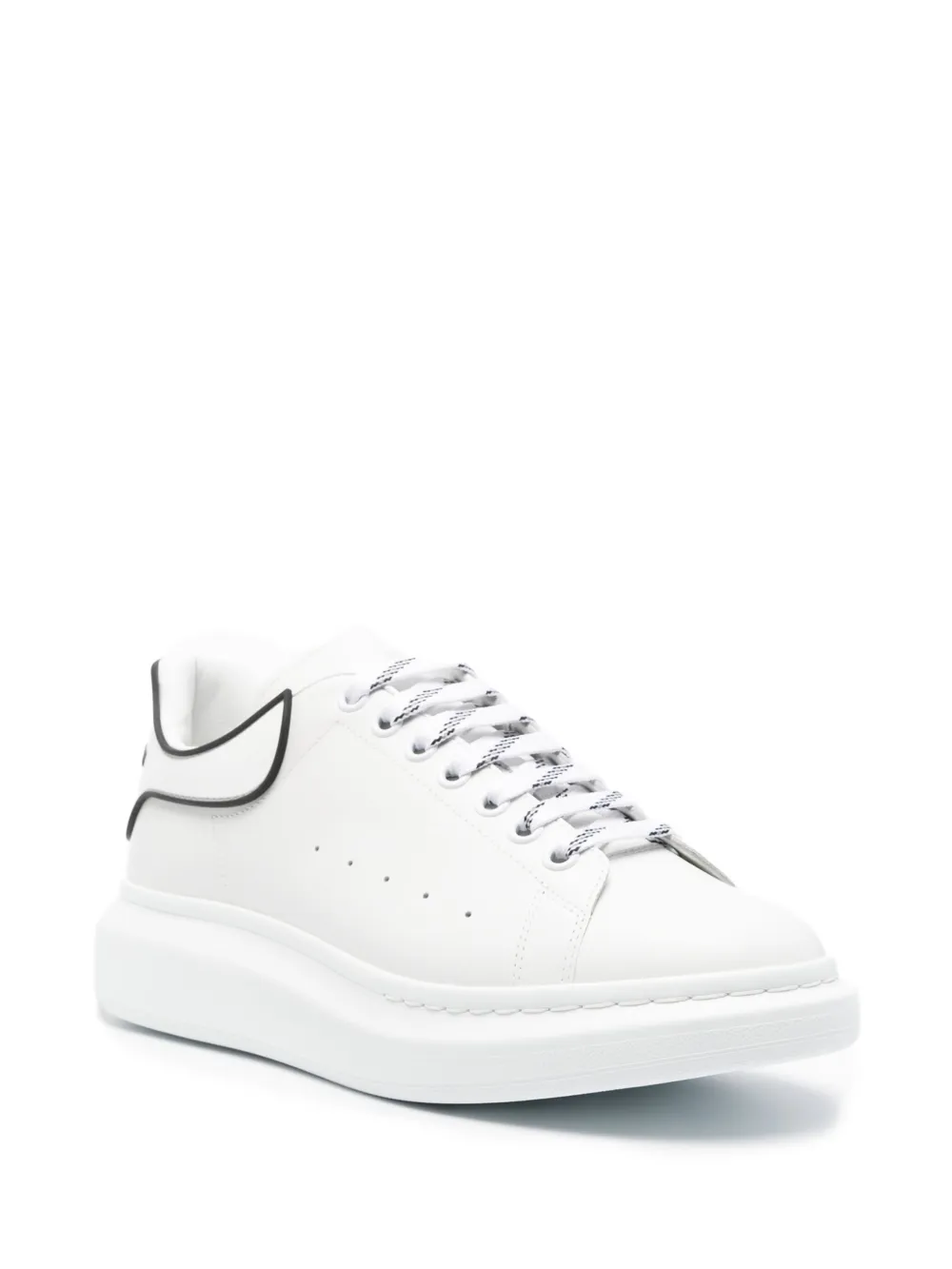 Alexander McQueen NEW TECH CALFTPU HEEL COUNTER CHUNKY SOLE SNEAKER WHT BLK O White
