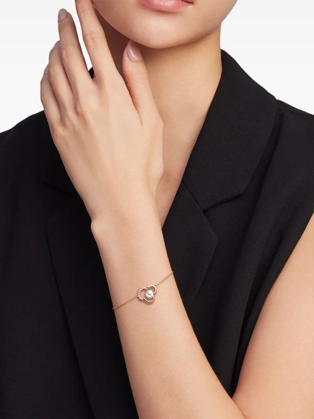TASAKI 18K rose gold Chants signature akoya pearl and diamonds bracelet | Image 2