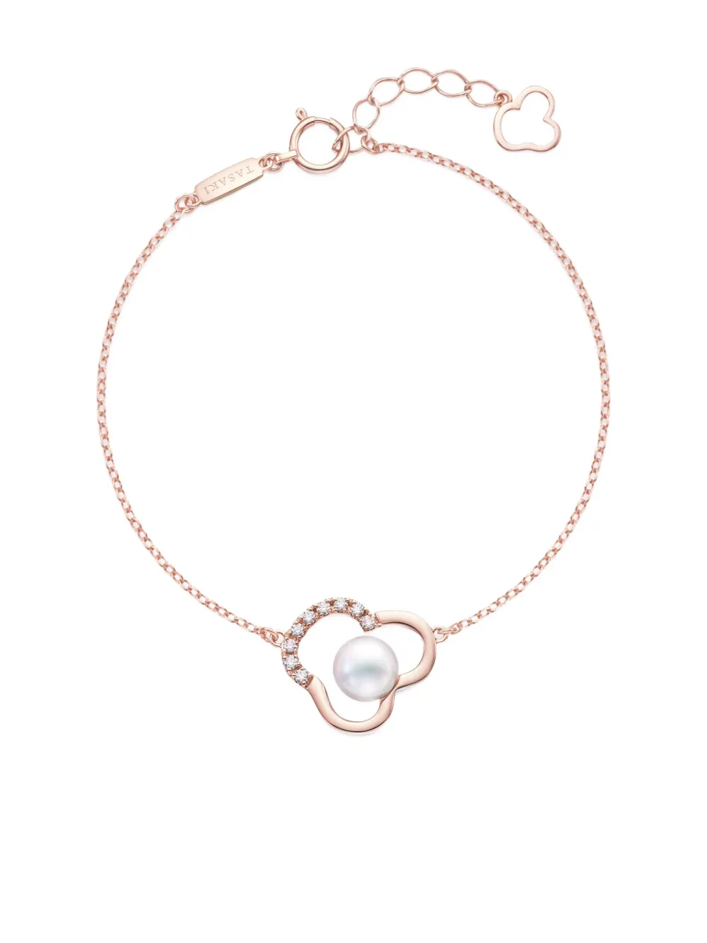 TASAKI 18K rose gold Chants signature akoya pearl and diamonds bracelet - Oro