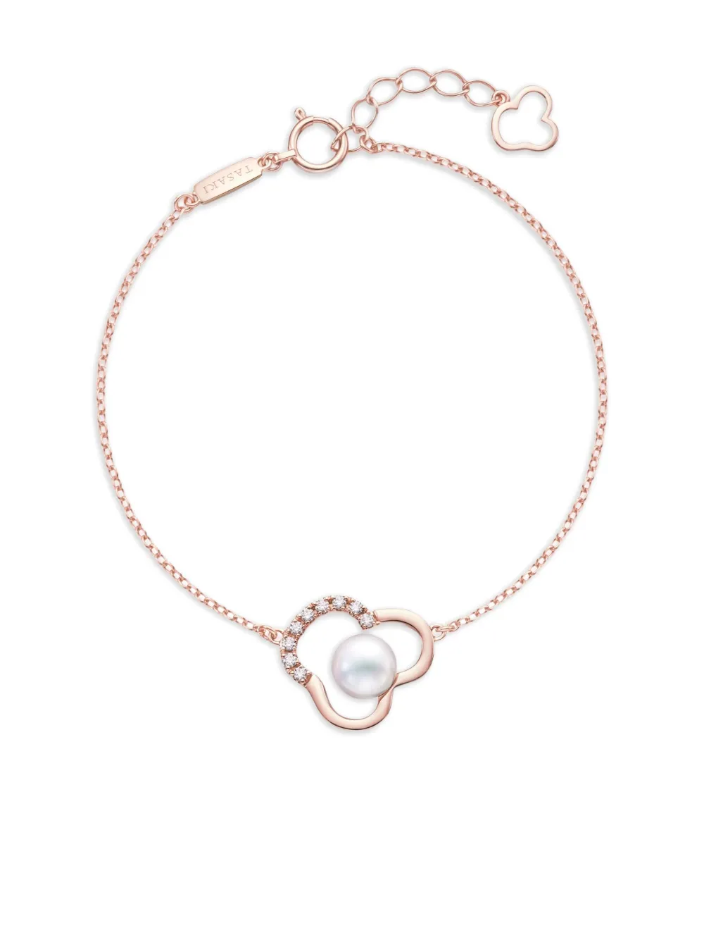 TASAKI 18K rose gold Chants signature akoya pearl and diamonds TASAKI 18K rose gold Chants signature akoya pearl and diamonds