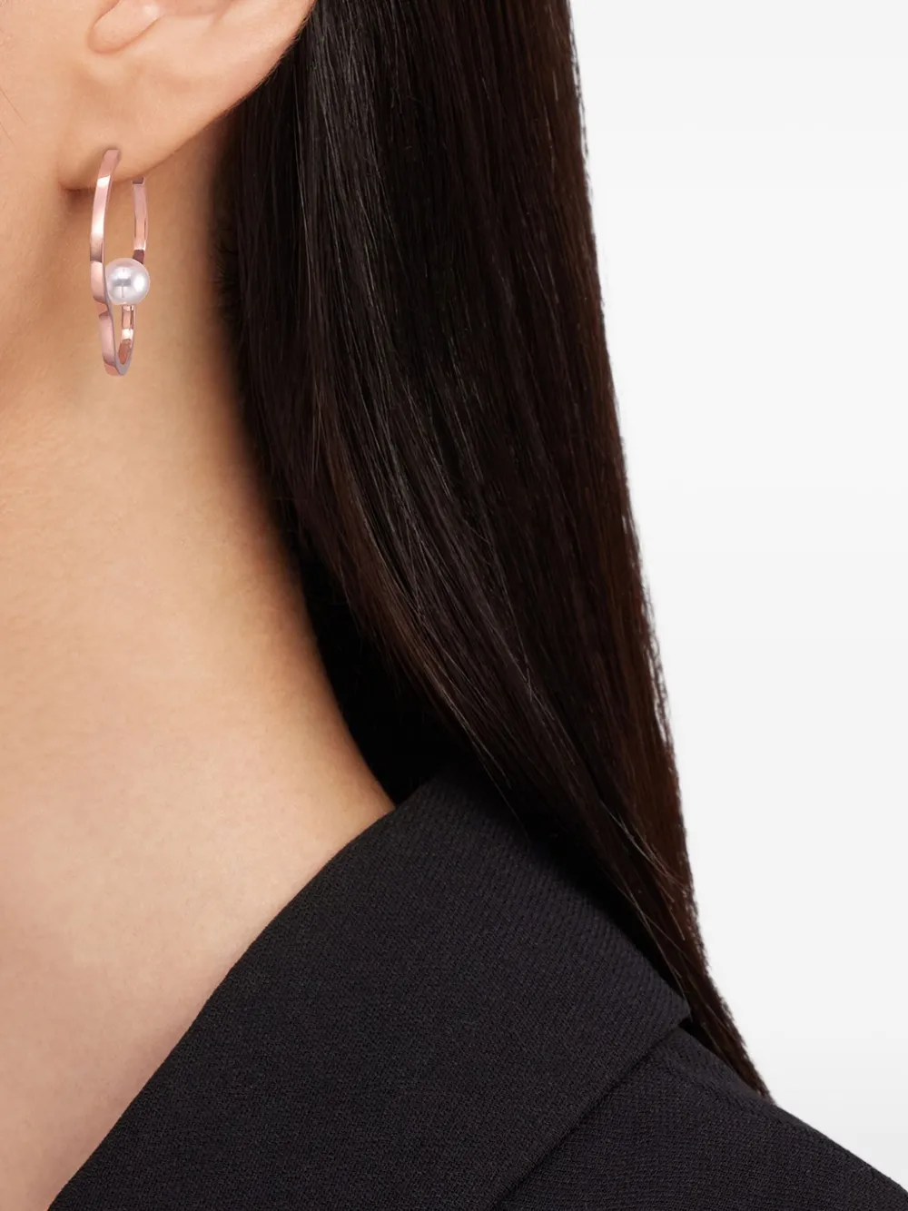 TASAKI 18K rose gold Chants signature akoya pearl earrings | Image 2