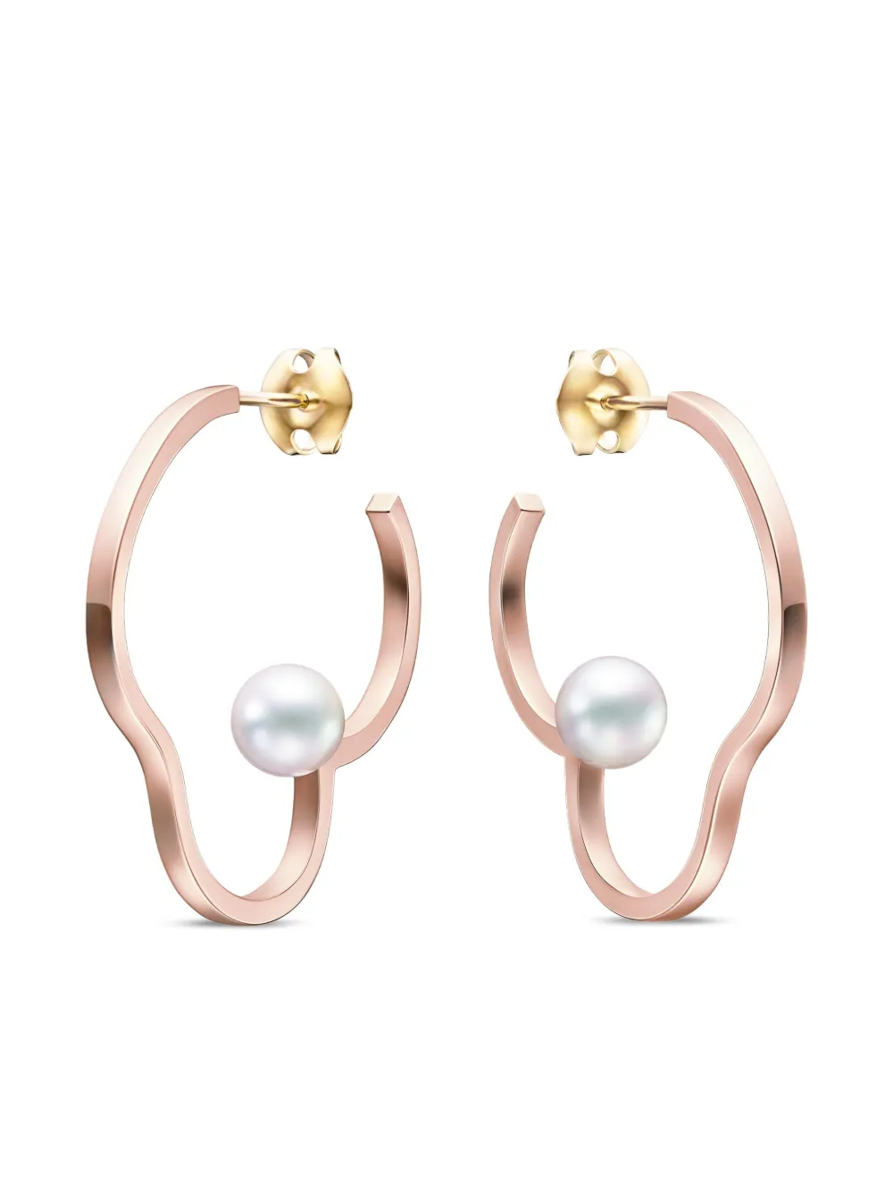TASAKI 18K rose gold Chants signature akoya pearl earrings - ピンク TASAKI 18K rose gold Chants signature akoya pearl earrings - ピンク