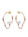 TASAKI 18K rose gold Chants signature akoya pearl earrings - Pink