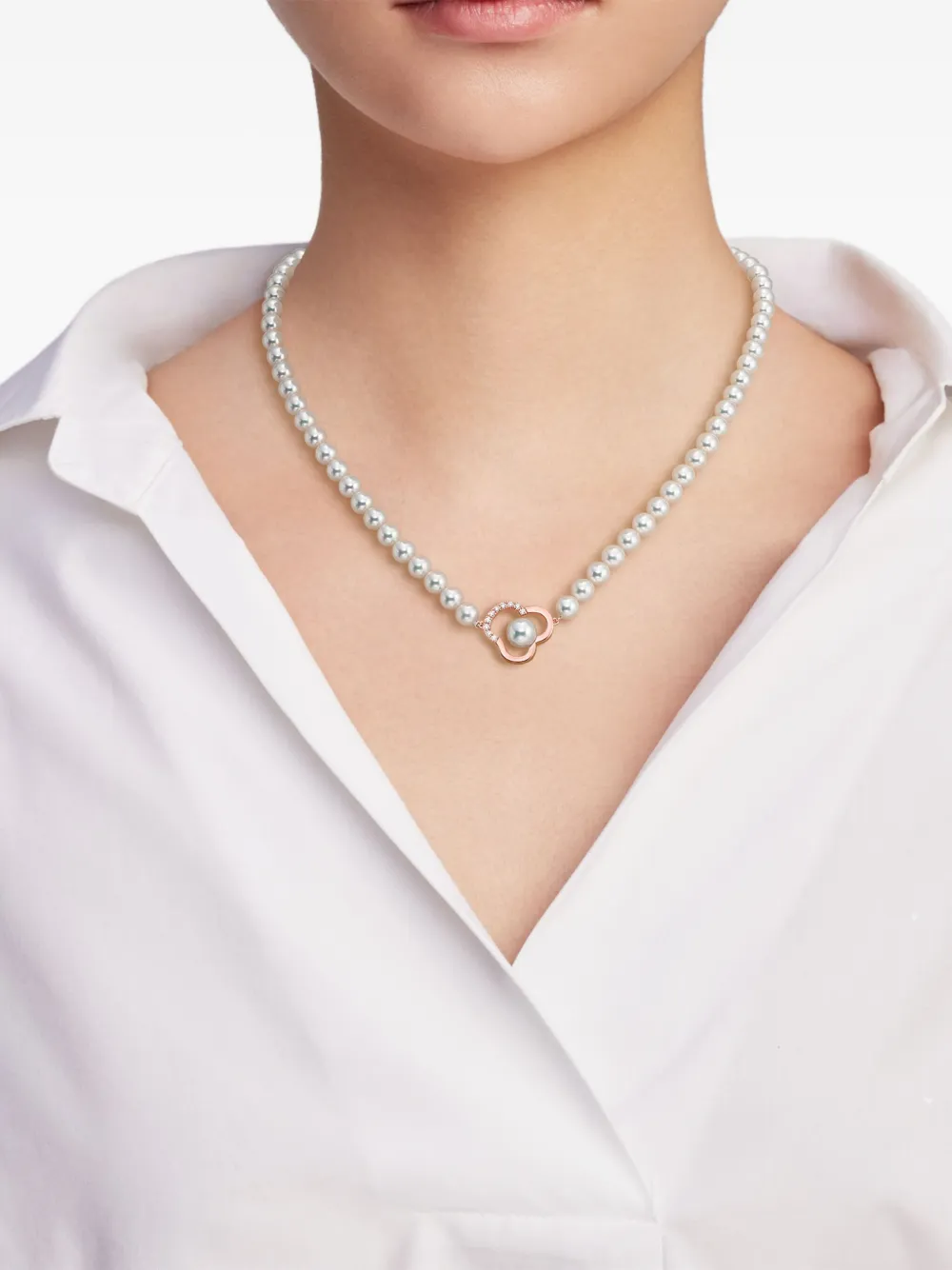 TASAKI 18K rose gold Chants signature akoya pearls and diamonds necklace | Image 2