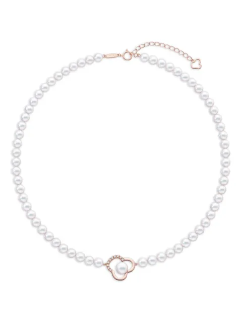 TASAKI 18K rose gold Chants signature akoya pearls and diamonds necklace