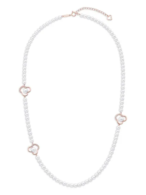 TASAKI 18K rose gold Chants signature akoya pearl and diamonds necklace