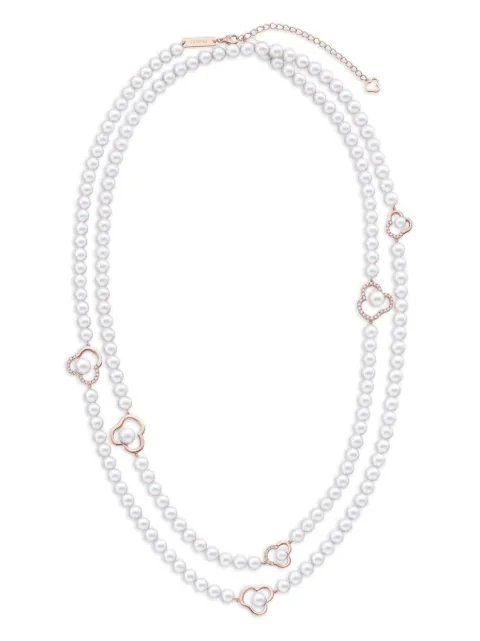 TASAKI 18K rose gold Chants signature akoya pearl and diamonds necklace