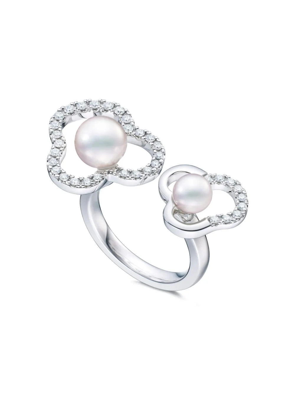 TASAKI anillo Chants en oro blanco de 18kt con diamantes y perla akoya característica | Image 2