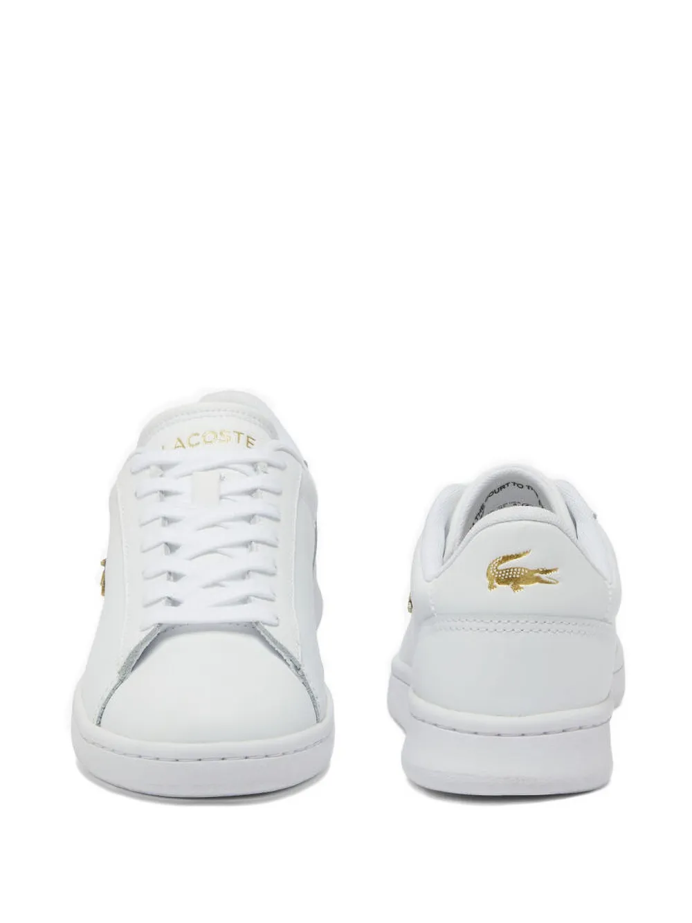 Lacoste gold-logo leather sneakers White
