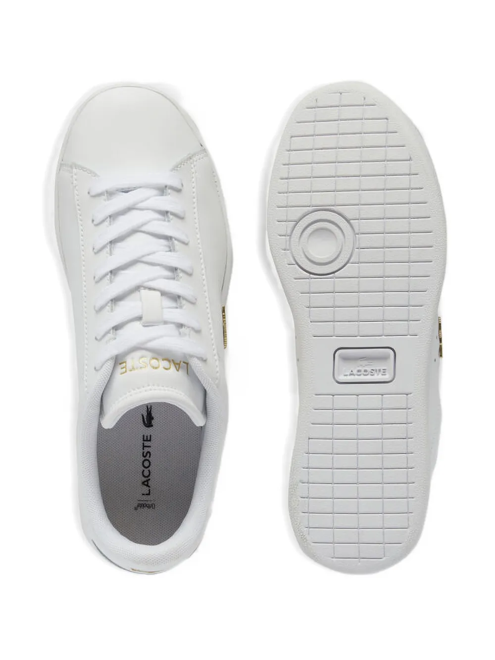 Lacoste gold-logo leather sneakers White