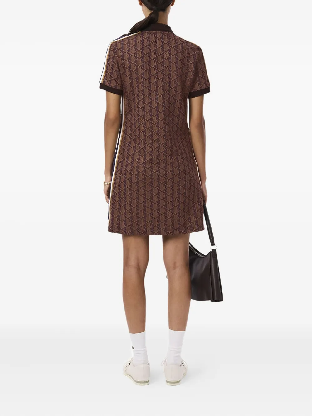 Lacoste Polojurk met geometrisch patroon - Bruin