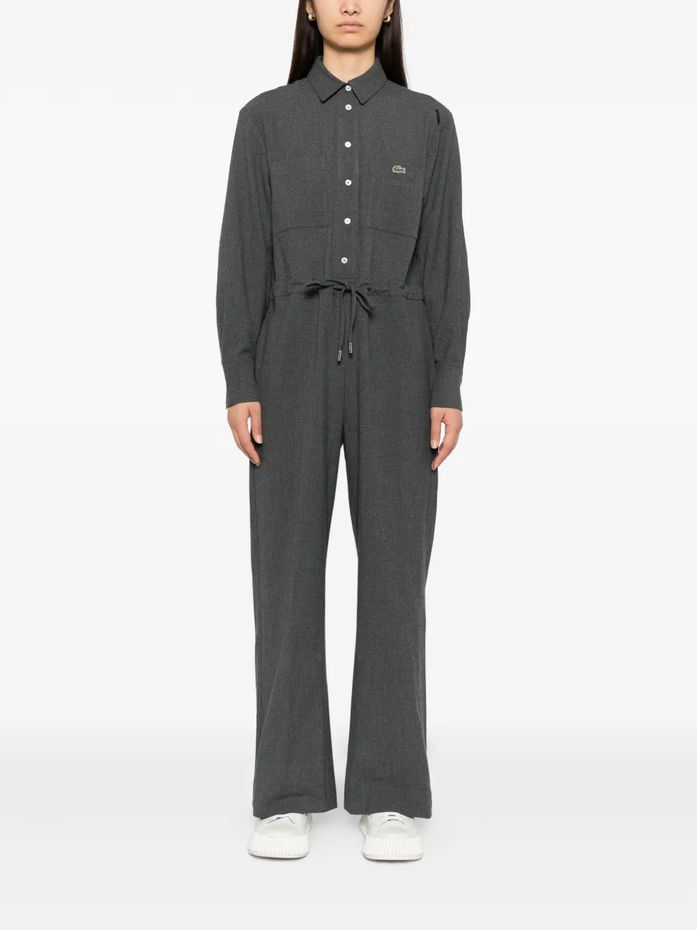 Lacoste logo-embroidered jumpsuit - 050-GREY
