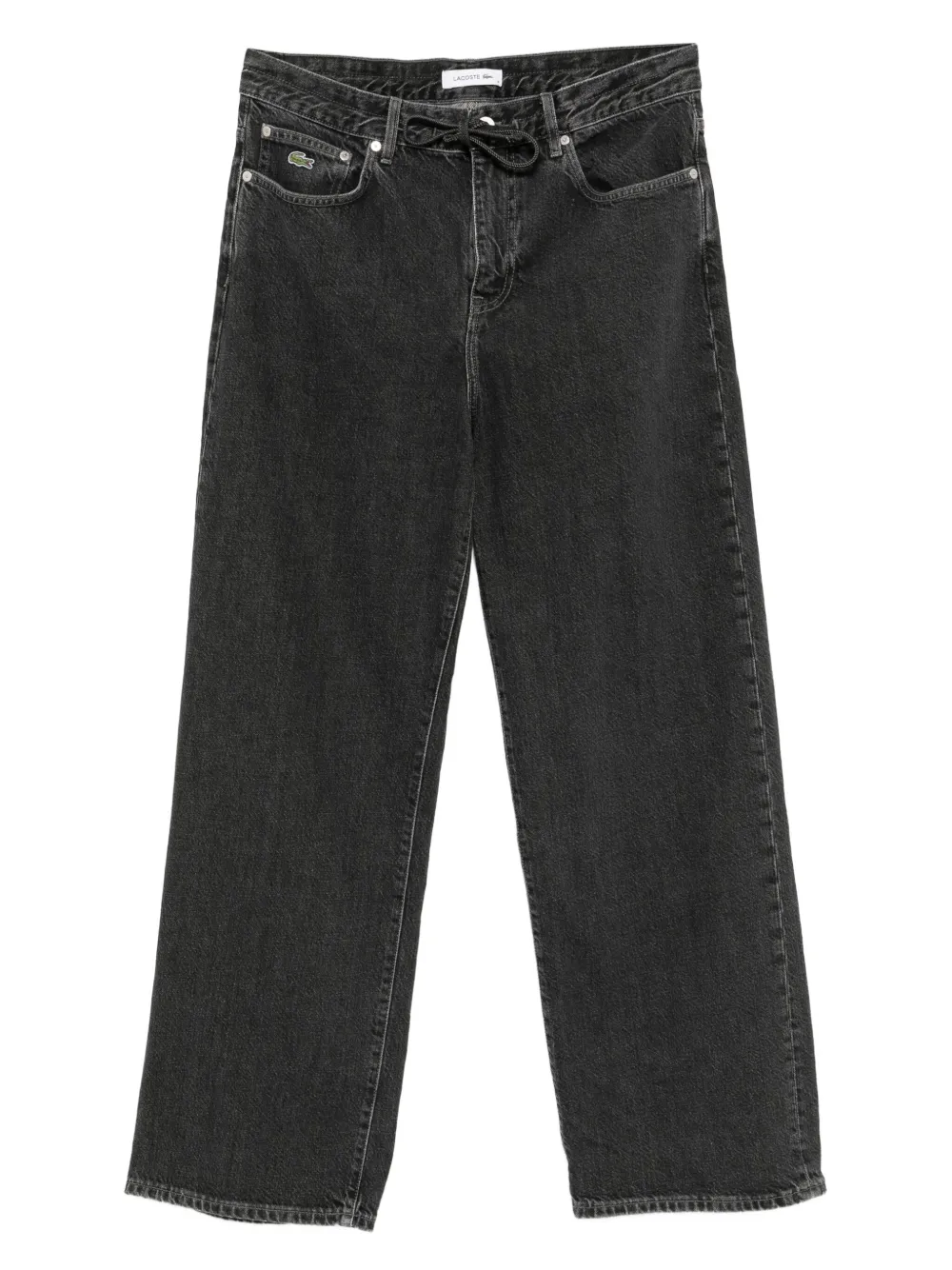 Lacoste Cotton Wide-fit Jeans In Black