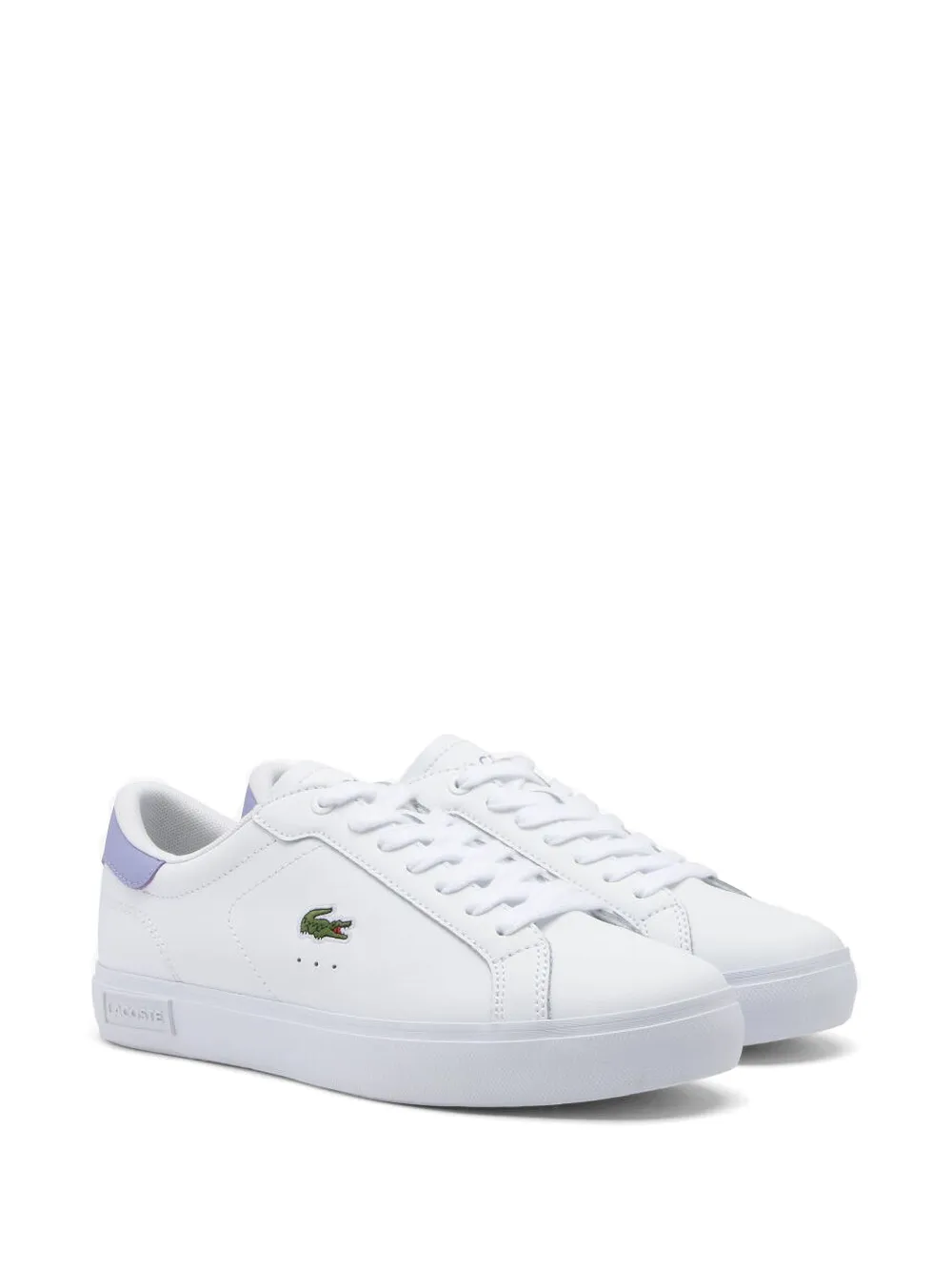 Lacoste Powercourt crocodile-embroidered sneakers - Wit