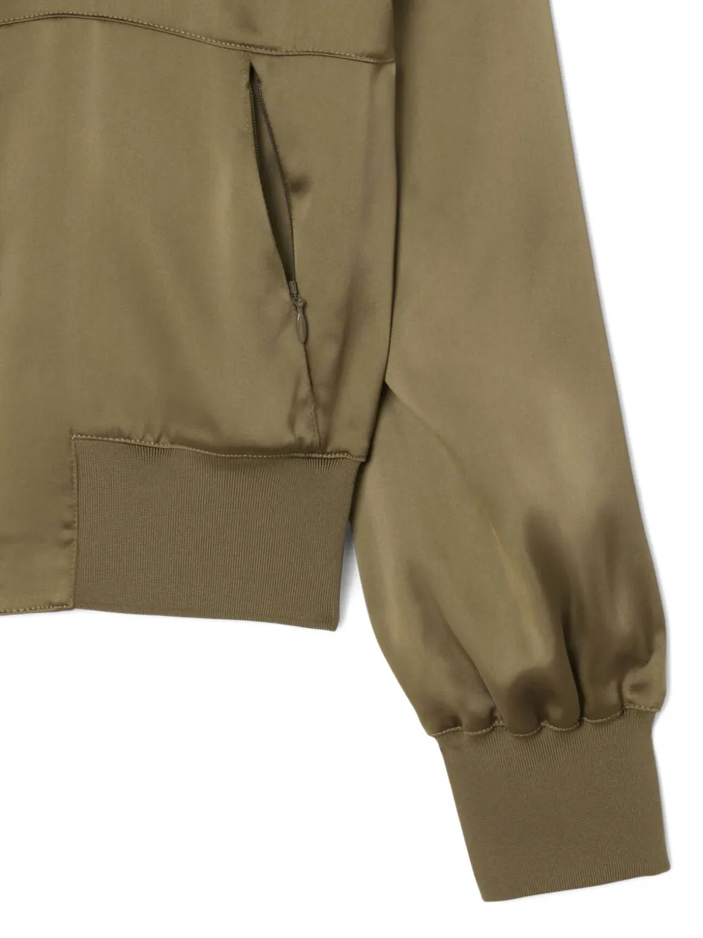 Lacoste Satijnen bomberjack met geborduurd logo Groen