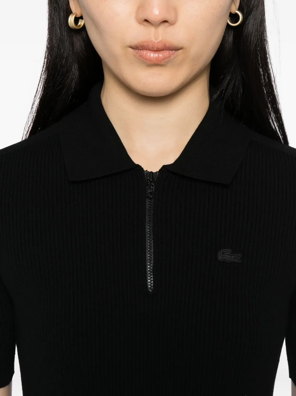 Lacoste Jurk met geborduurd logo Zwart