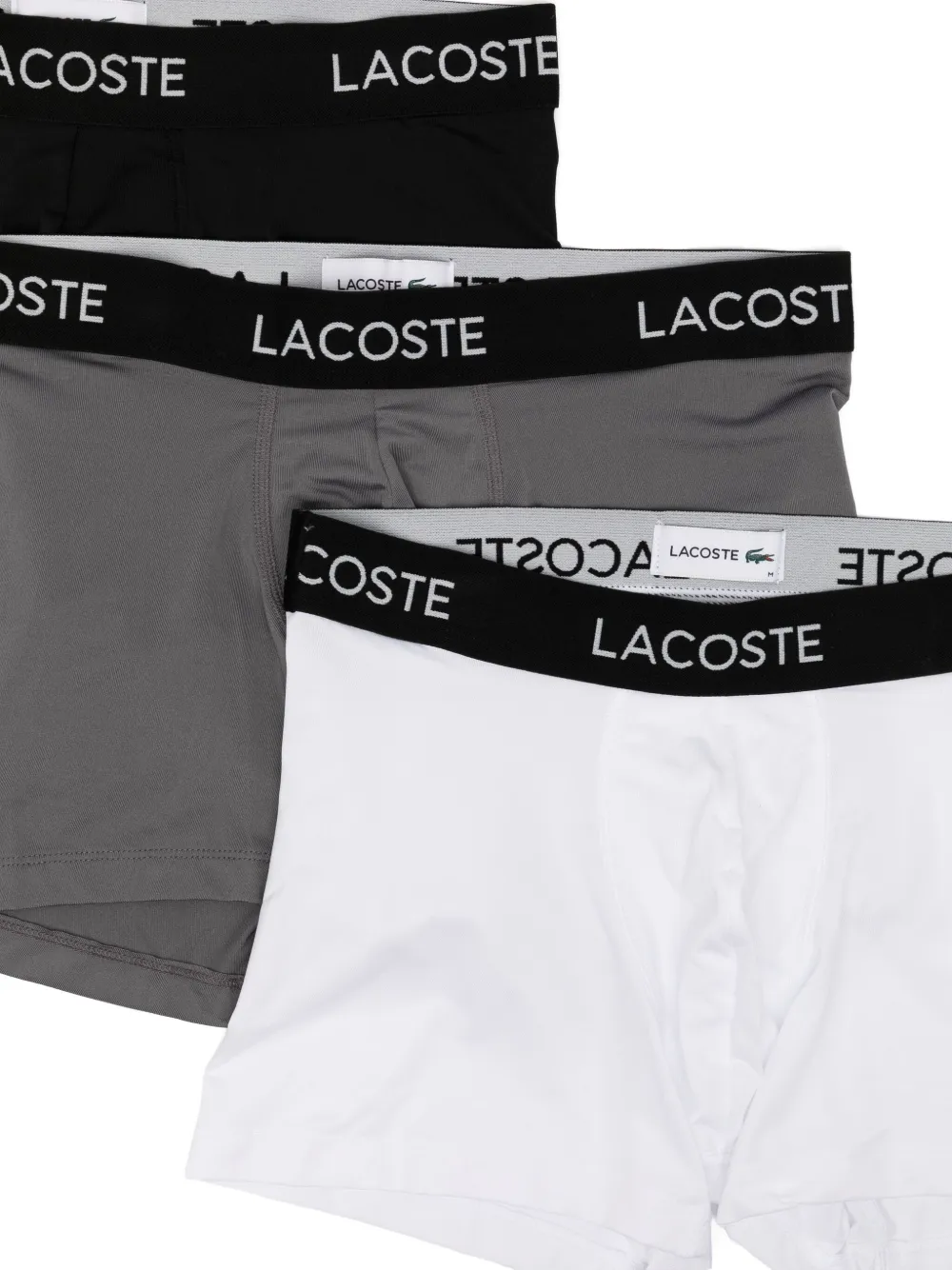 Lacoste Drie boxershorts met logoband Wit