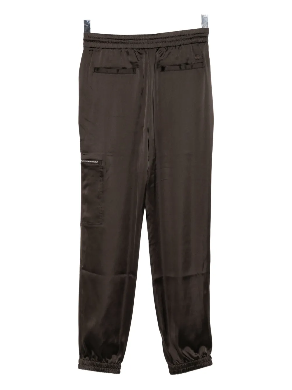 Lacoste Logo-embroidered Trousers In Brown