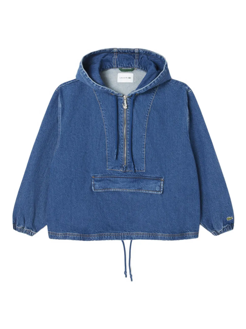 Lacoste hooded denim sweater | Blue | Image 1