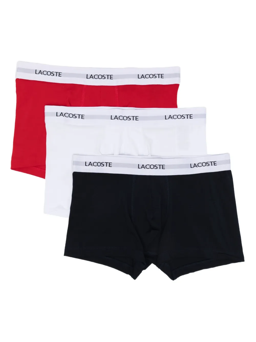 Lacoste Logo-waistband Briefs (set Of Three) In Blue