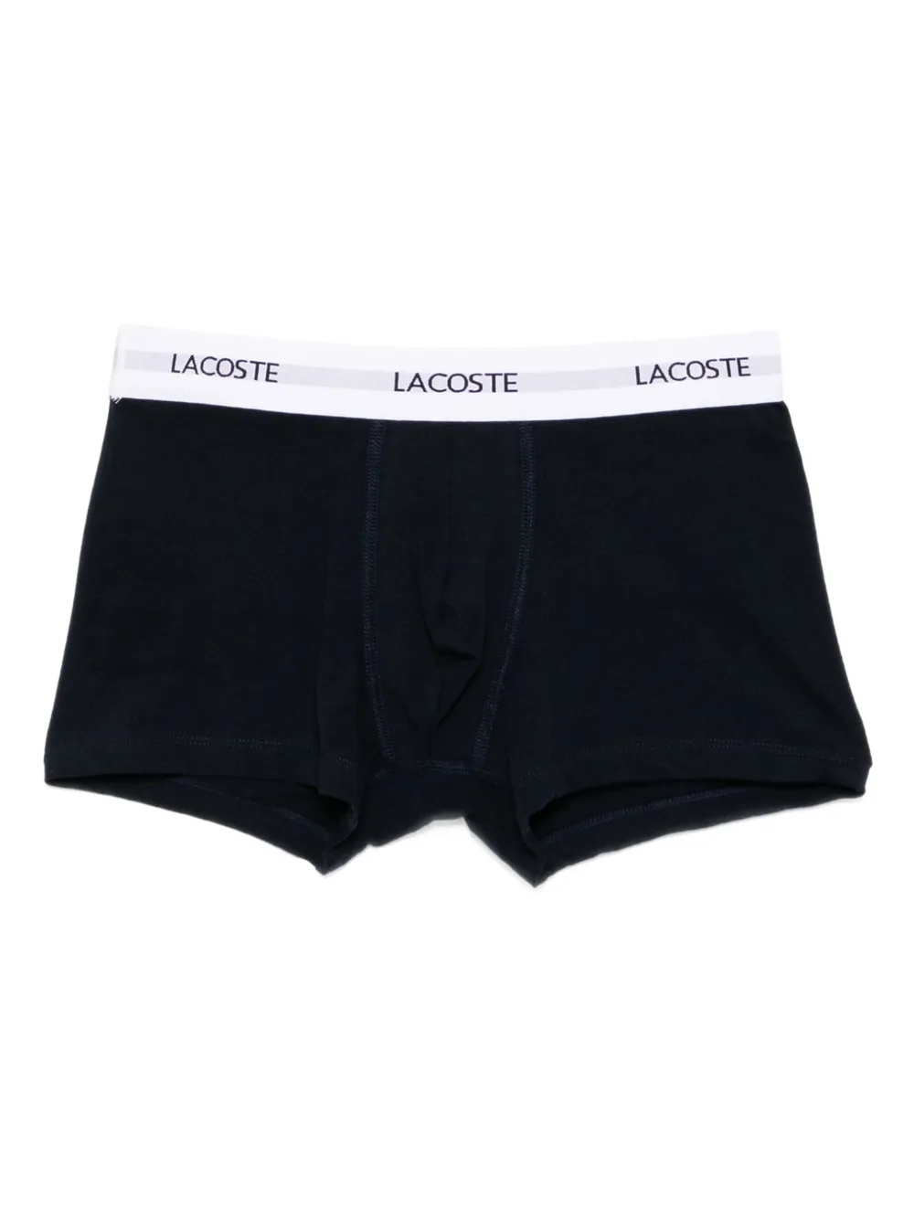 Lacoste Logo-waistband Briefs (set Of Three) In Blue
