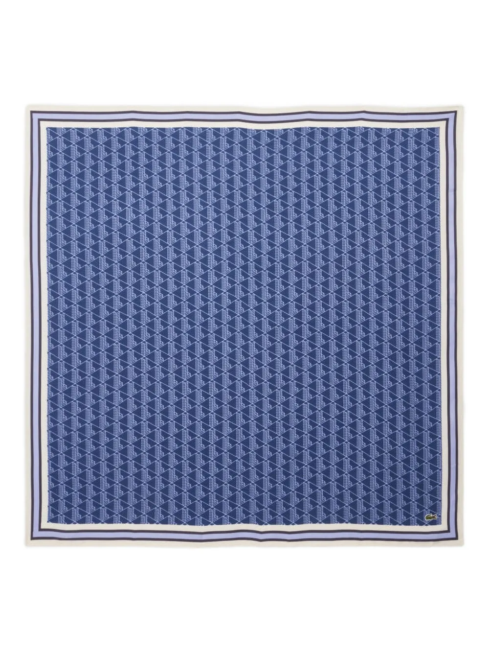 Lacoste Geometric-pattern Scarf In Blue