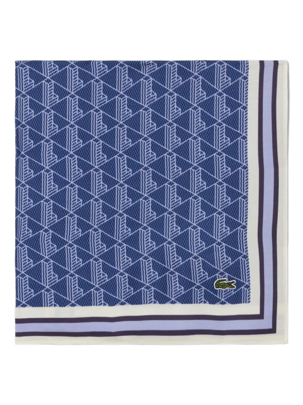 Lacoste Sjaal met geometrische print - Blauw