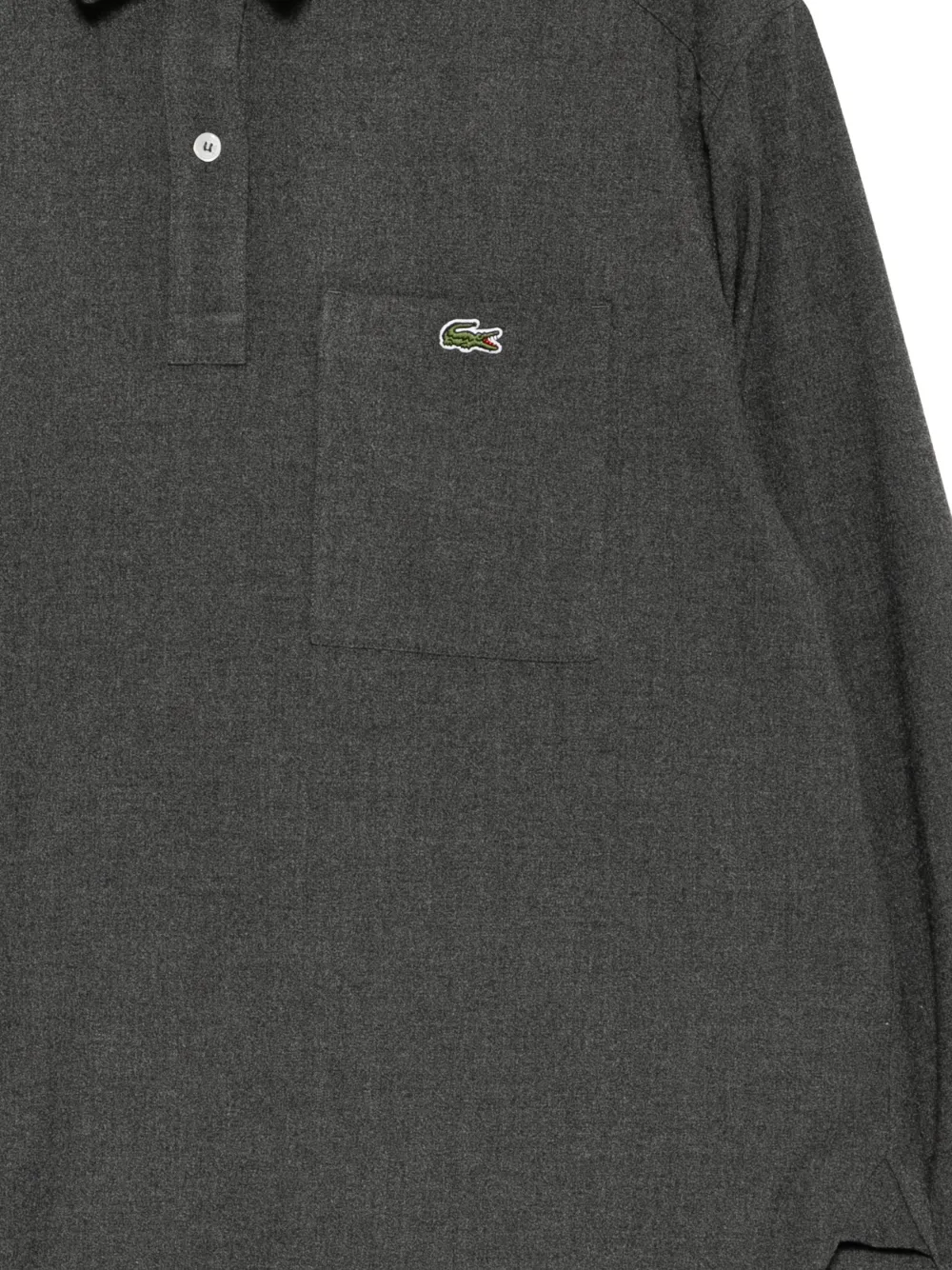 Lacoste Logo Flannel Blouses In Gray
