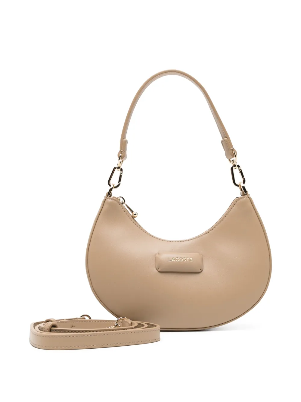 Lacoste Halvemaanvormige tas met logo-applicatie Bruin