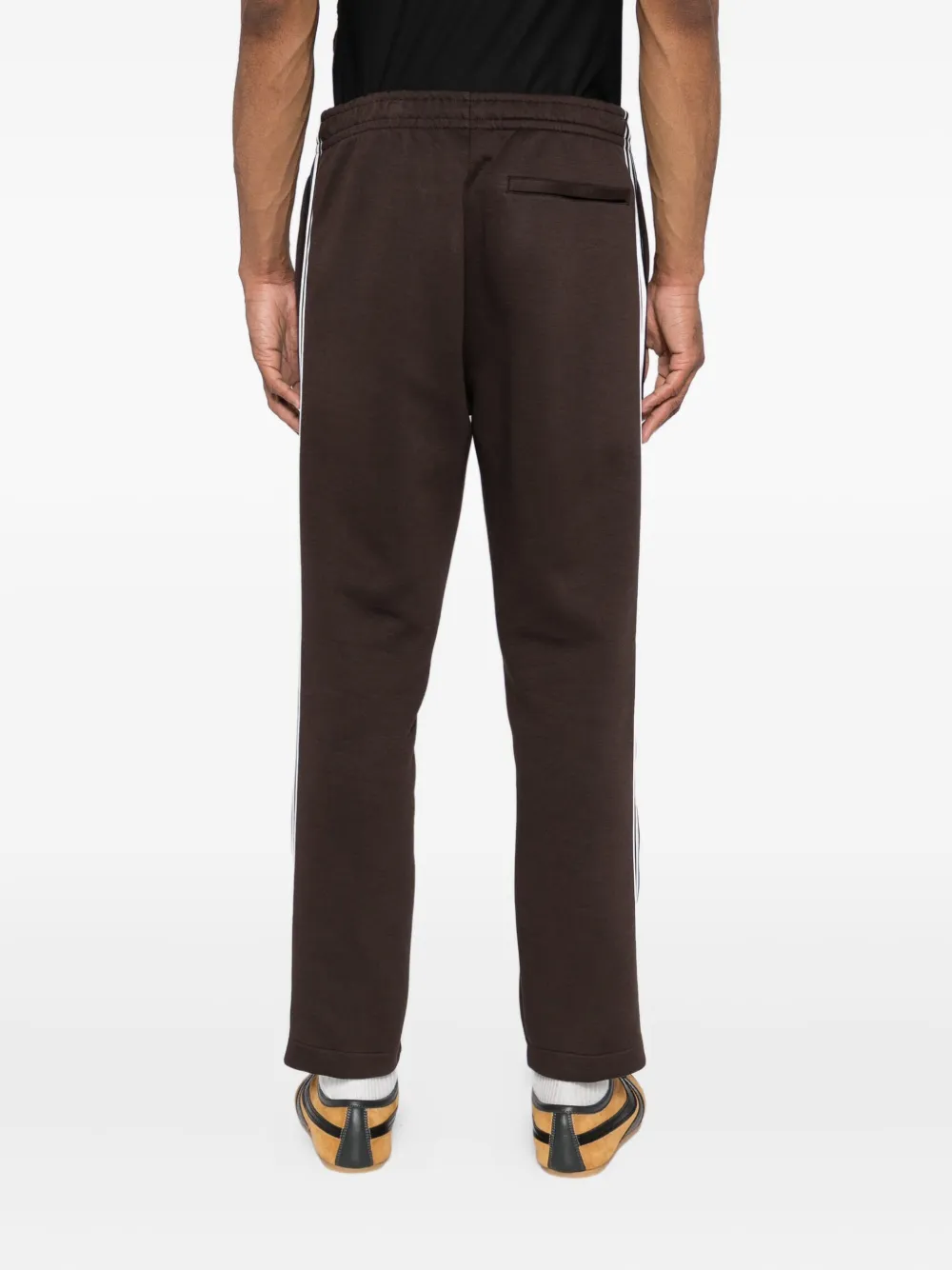 Lacoste Logo-embroidered Trousers In Brown