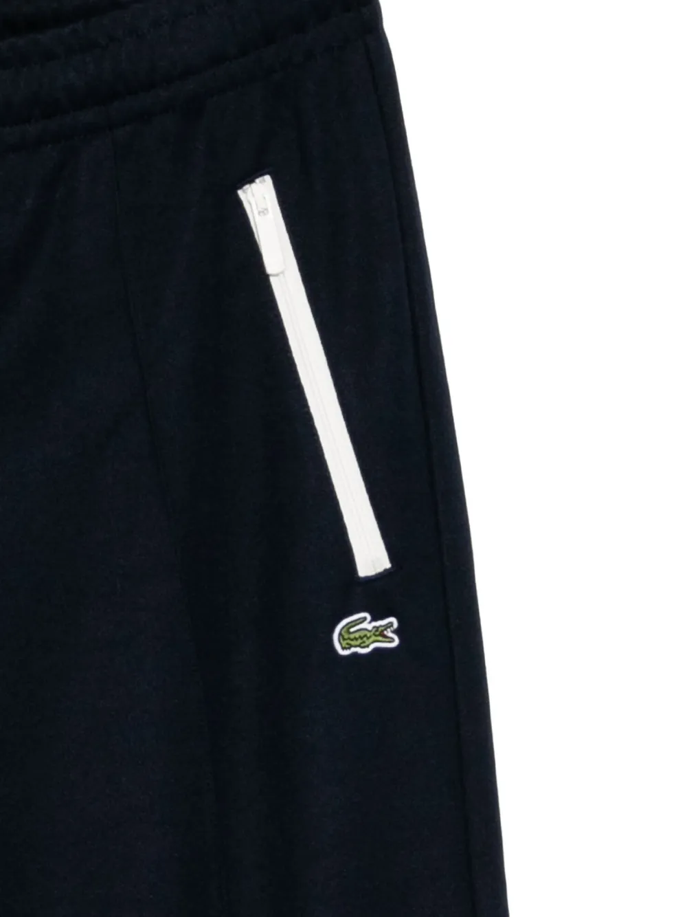 Lacoste Logo-embroidered Flared Trousers In Blue