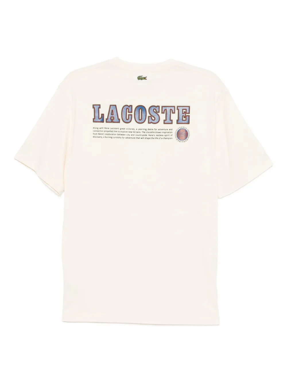 Lacoste Jersey T-shirt met print - Beige