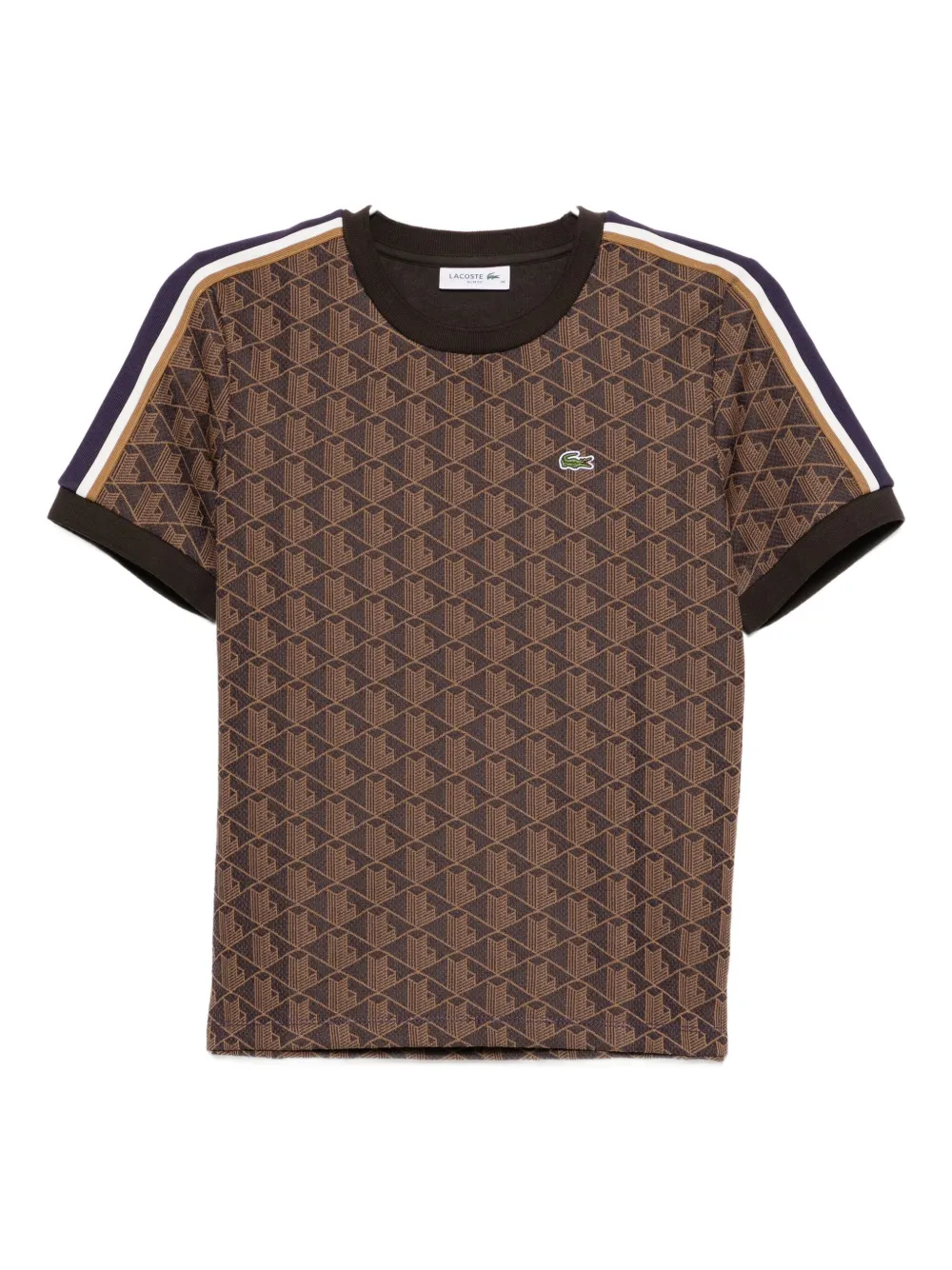 Lacoste Monogram T-shirt In Brown