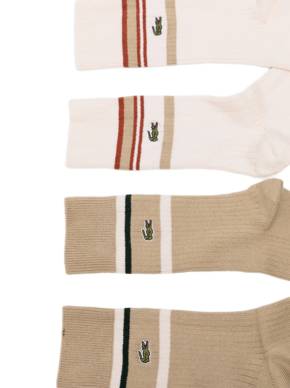Lacoste Striped Socks (set Of Two) In Neutral
