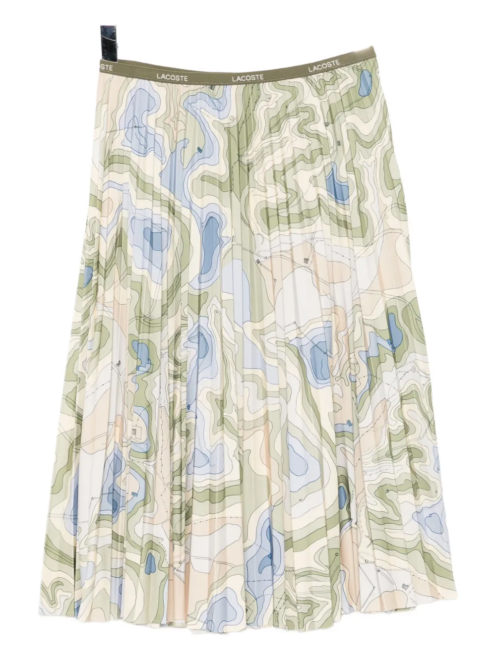 Lacoste All-over Print Pleated Skirt In Green