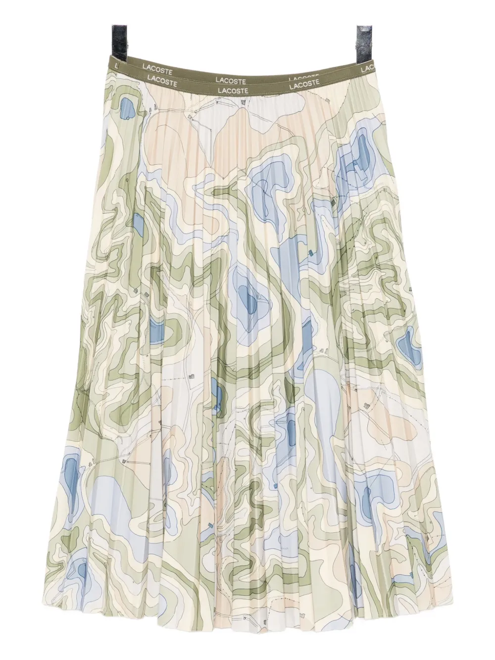 Lacoste All-over Print Pleated Skirt In Green