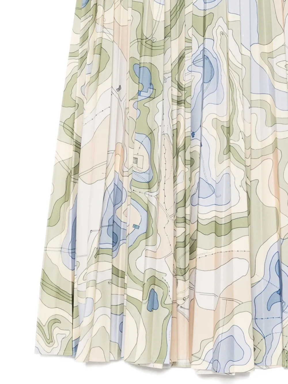 Lacoste All-over Print Pleated Skirt In Green